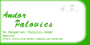 andor palovics business card